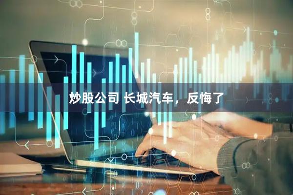 炒股公司 长城汽车，反悔了