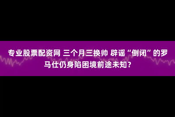 专业股票配资网 三个月三换帅 辟谣“倒闭”的罗马仕仍身陷困境前途未知?