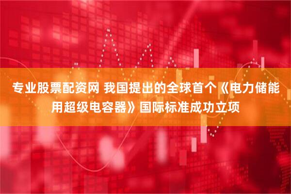 专业股票配资网 我国提出的全球首个《电力储能用超级电容器》国际标准成功立项
