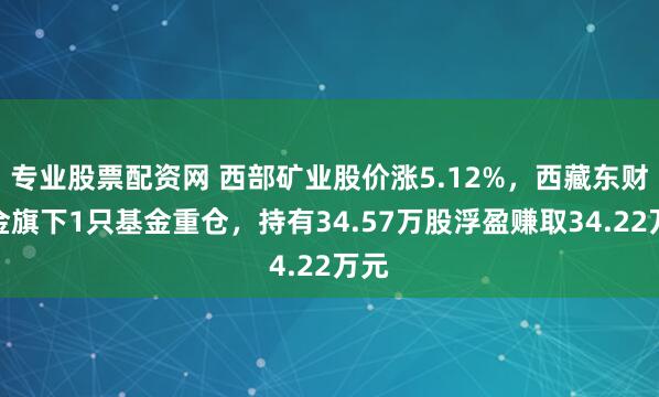 专业股票配资网 西部矿业股价涨5.12%，西藏东财基金旗下1只基金重仓，持有34.57万股浮盈赚取34.22万元